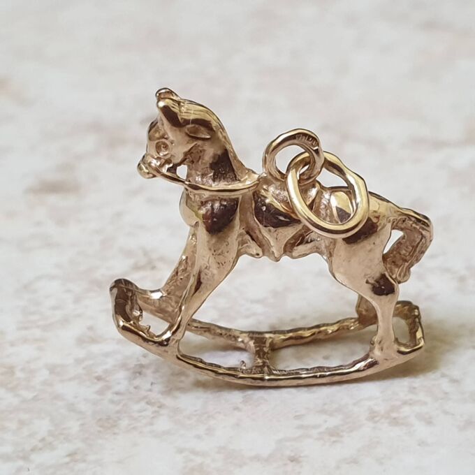 Rocking Horse Charm Pendant in 9ct Gold