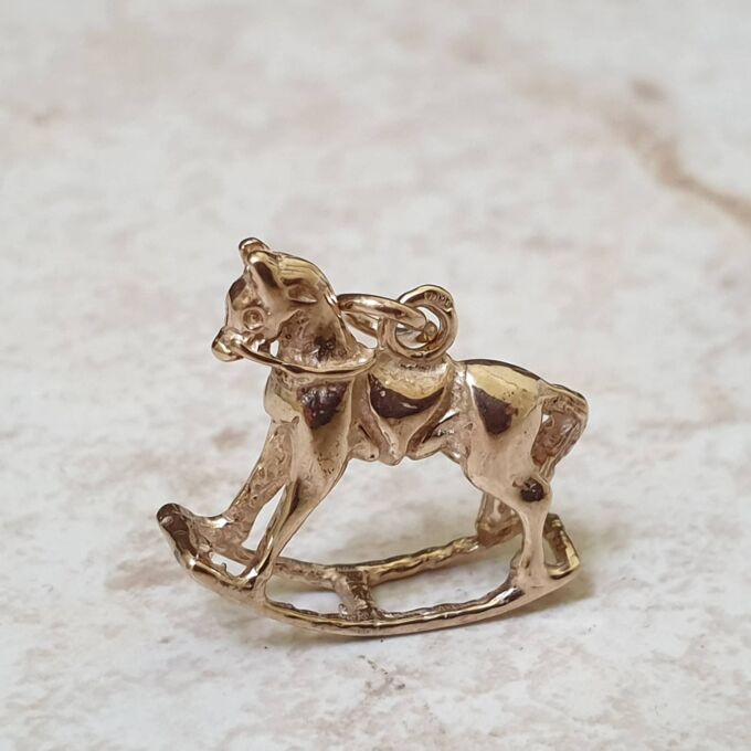 Rocking Horse Charm Pendant in 9ct Gold