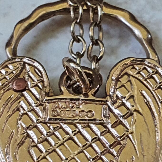 Engraved Front & Back Heart Padlock in 9ct Gold