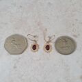 Reserved – Garnet Drop Earrings in 9ct Gold