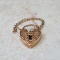 Engraved Front & Back Heart Padlock in 9ct Gold