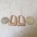 Large Geometric Handbag Shaped Earrings in 9ct Gold