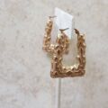 Large Geometric Handbag Shaped Earrings in 9ct Gold