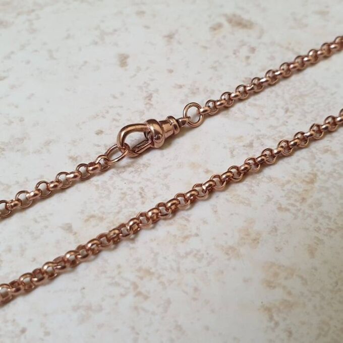 Reserved – Belcher or Rolo Chain in 9ct Rose Gold, 22 inches