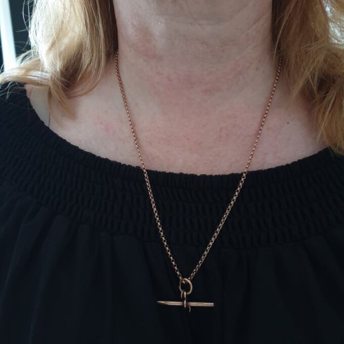 Reserved – Belcher or Rolo Chain in 9ct Rose Gold, 22 inches