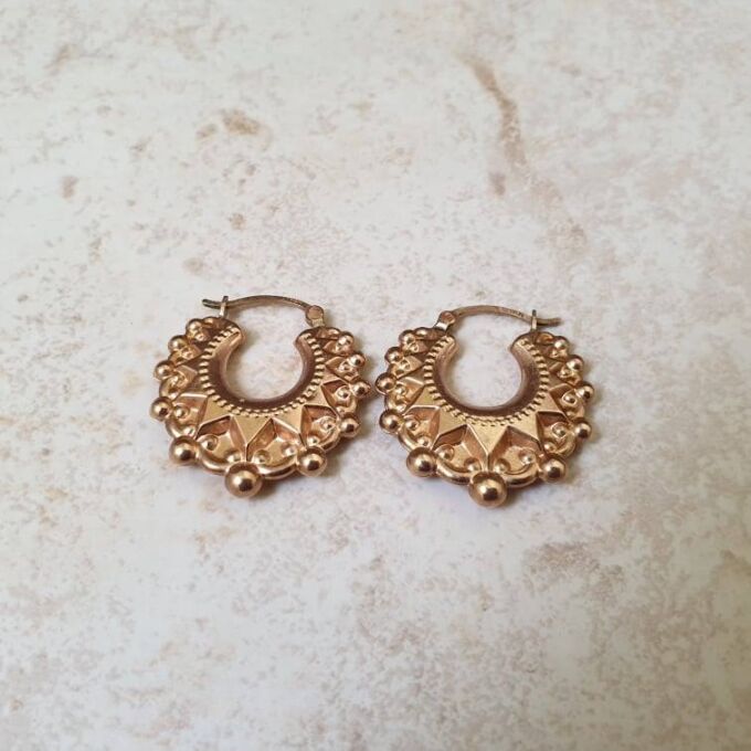 Gypsy Creole Earrings in 9ct Gold