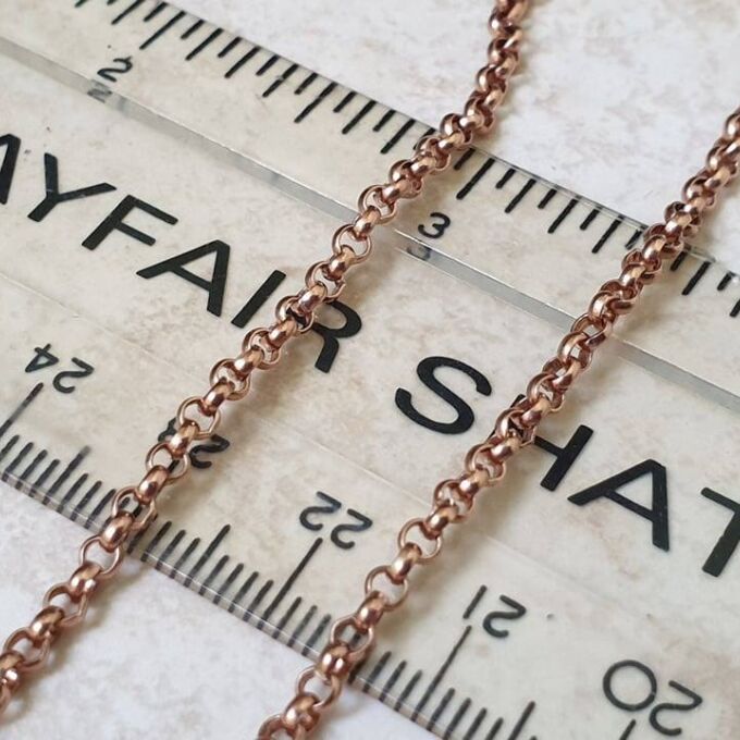 Reserved – Belcher or Rolo Chain in 9ct Rose Gold, 22 inches