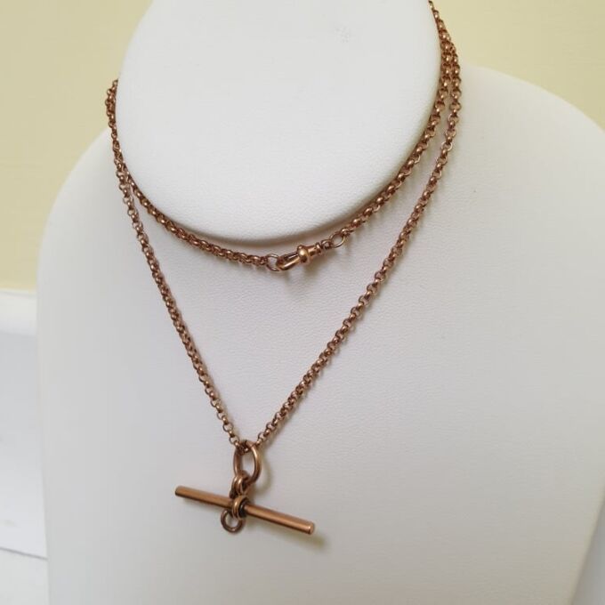Reserved – Belcher or Rolo Chain in 9ct Rose Gold, 22 inches