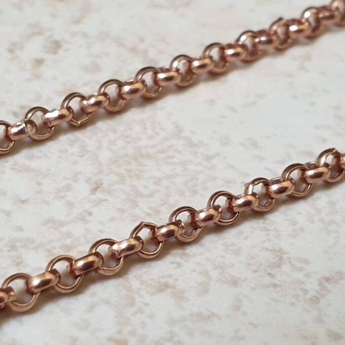 Reserved – Belcher or Rolo Chain in 9ct Rose Gold, 22 inches