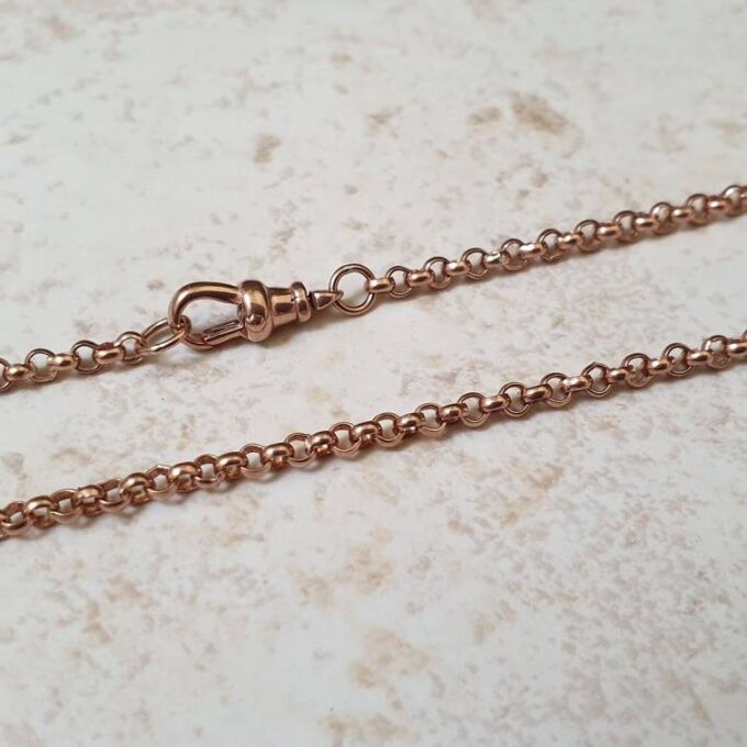 Reserved – Belcher or Rolo Chain in 9ct Rose Gold, 22 inches