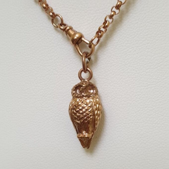 Reserved – Heavyweight Owl Pendant in 9ct Gold