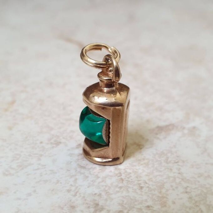 Green Lantern Charm Pendant in 9ct Gold