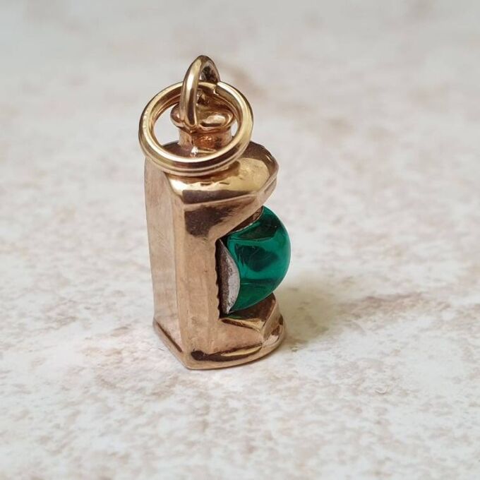 Green Lantern Charm Pendant in 9ct Gold