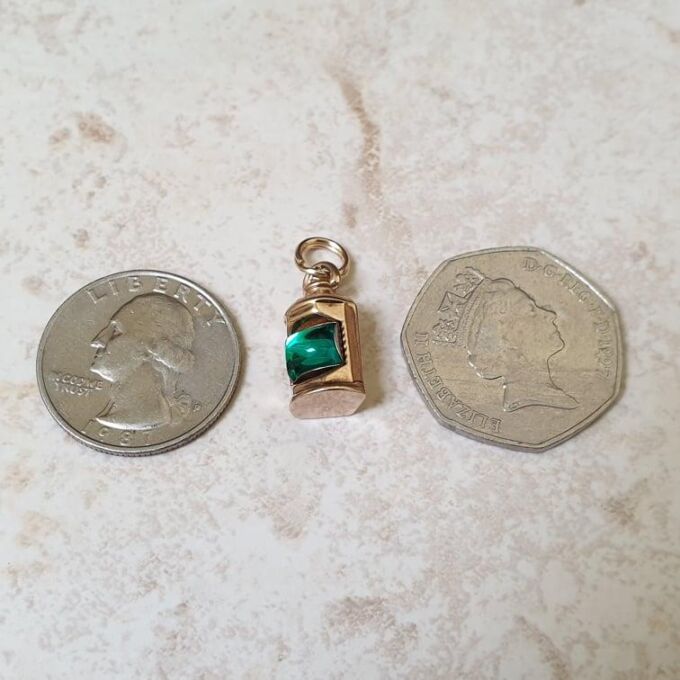 Green Lantern Charm Pendant in 9ct Gold