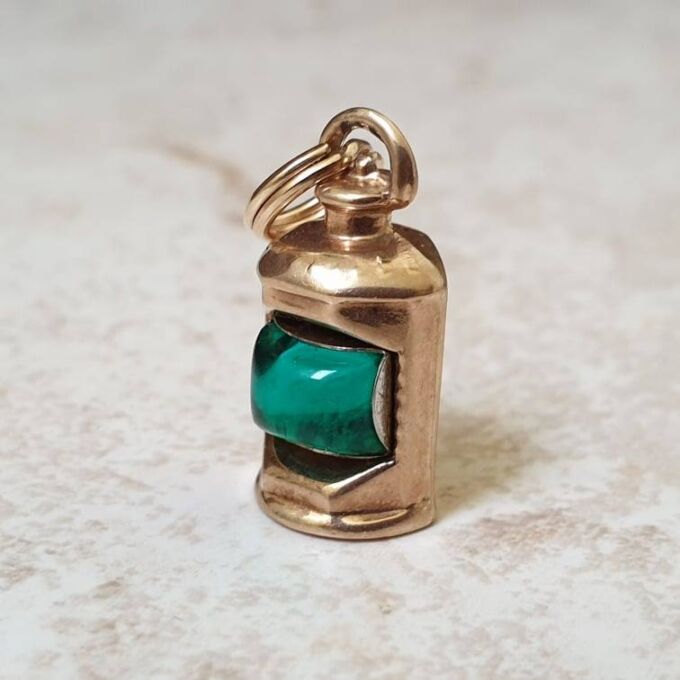 Green Lantern Charm Pendant in 9ct Gold