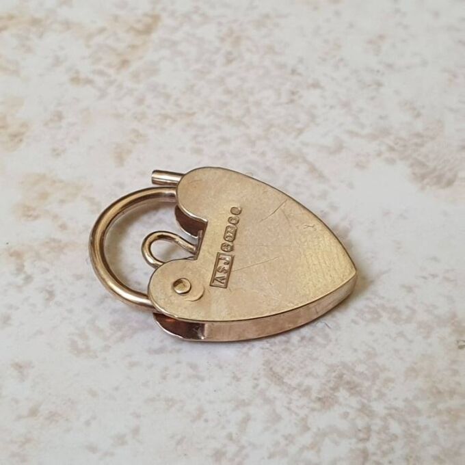 Small Engraved Front Padlock in 9ct Gold