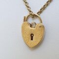 Engraved Heart Padlock in 9ct Gold