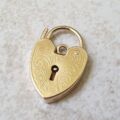 Engraved Heart Padlock in 9ct Gold