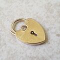 Engraved Heart Padlock in 9ct Gold