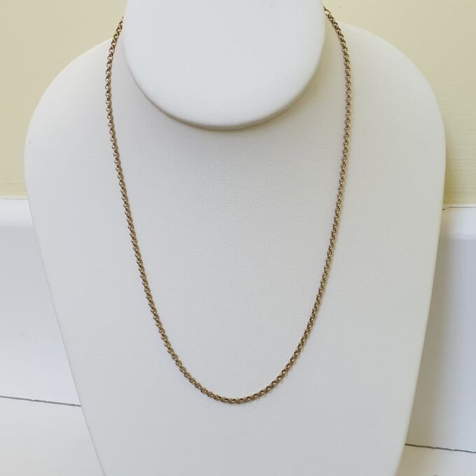 Rolo or Belcher Chain in 9ct Gold, 17 inches.