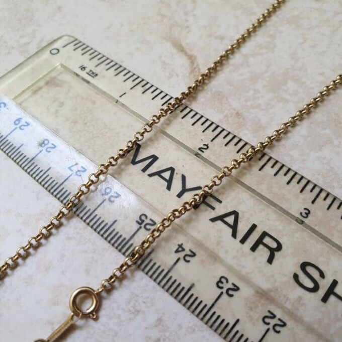 Rolo or Belcher Chain in 9ct Gold, 17 inches.