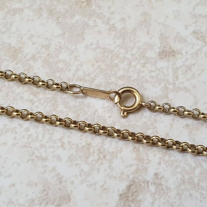 Rolo or Belcher Chain in 9ct Gold, 17 inches.