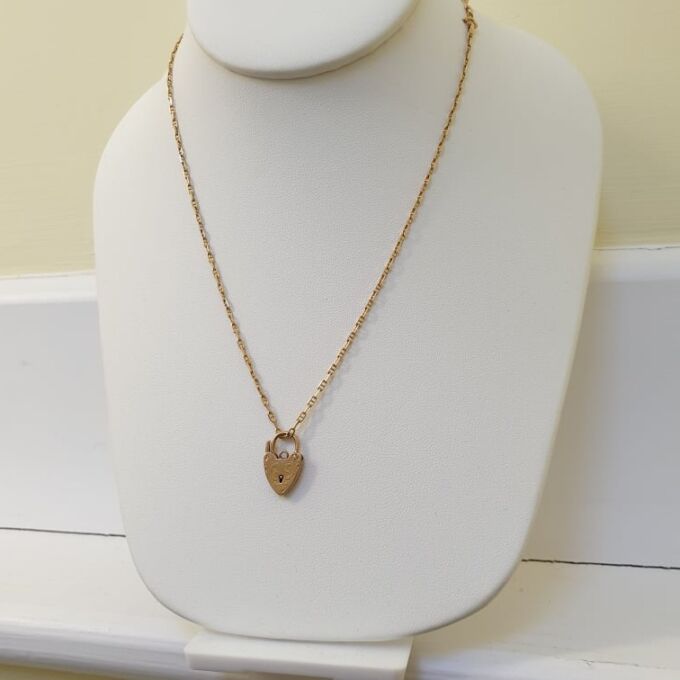 Small Engraved Padlock in 9ct Gold