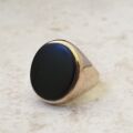 Oval Onyx Signet Ring in 9ct Gold