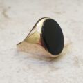 Oval Onyx Signet Ring in 9ct Gold