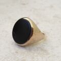 Oval Onyx Signet Ring in 9ct Gold