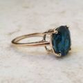 London Blue Topaz Solitaire Ring in 9ct Gold