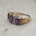 Three Stone Amethyst Ring in 9ct Gold