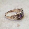 Three Stone Amethyst Ring in 9ct Gold