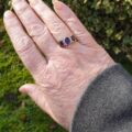 Three Stone Amethyst Ring in 9ct Gold
