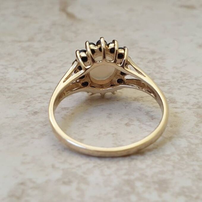 Opal & Sapphire Ring in 9ct Gold