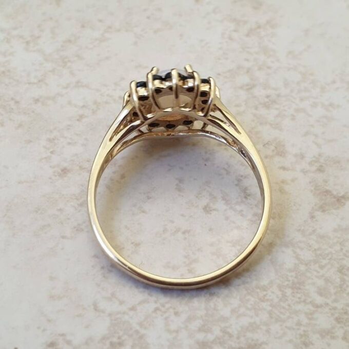 Opal & Sapphire Ring in 9ct Gold