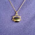 Three Stone Spinner Fob Pendant in 9ct Gold