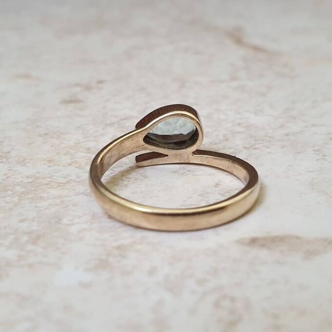 Sky Blue Topaz Snake Ring in 9ct Gold