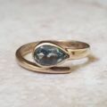 Sky Blue Topaz Snake Ring in 9ct Gold