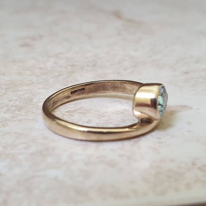 Sky Blue Topaz Snake Ring in 9ct Gold