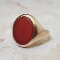Carnelian Signet Ring in 9ct Gold