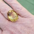 Huge Citrine Solitaire Ring in 9ct Gold