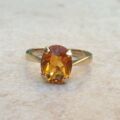 Citrine Solitaire Ring in 9ct Gold