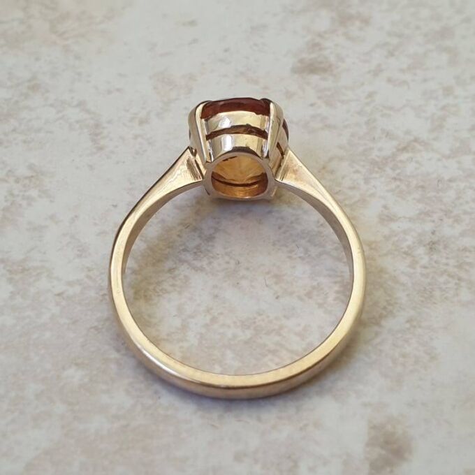 Citrine Solitaire Ring in 9ct Gold