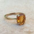 Citrine Solitaire Ring in 9ct Gold