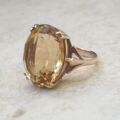 Huge Citrine Solitaire Ring in 9ct Gold
