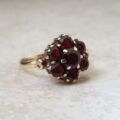 Reserved – Garnet Cluster Ring in 9ct Gold
