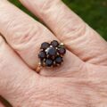 Reserved – Garnet Cluster Ring in 9ct Gold