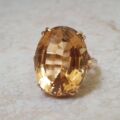 Huge Citrine Solitaire Ring in 9ct Gold