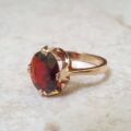 Garnet Solitaire Ring in 9ct Gold
